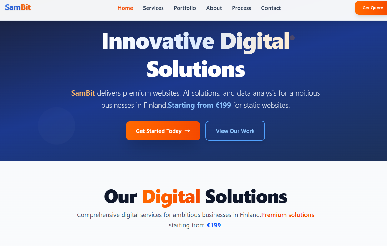 SamBit - Business Portfolio Website